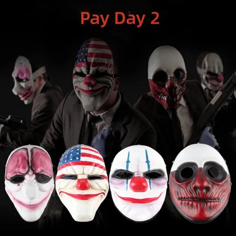 

Steam Game Pay Day 2 Pvc Mask Cosplay Scary Clown Dallas Wolf Graffiti Helmet Halloween Masquerade Party Costume Prop Prank Gift