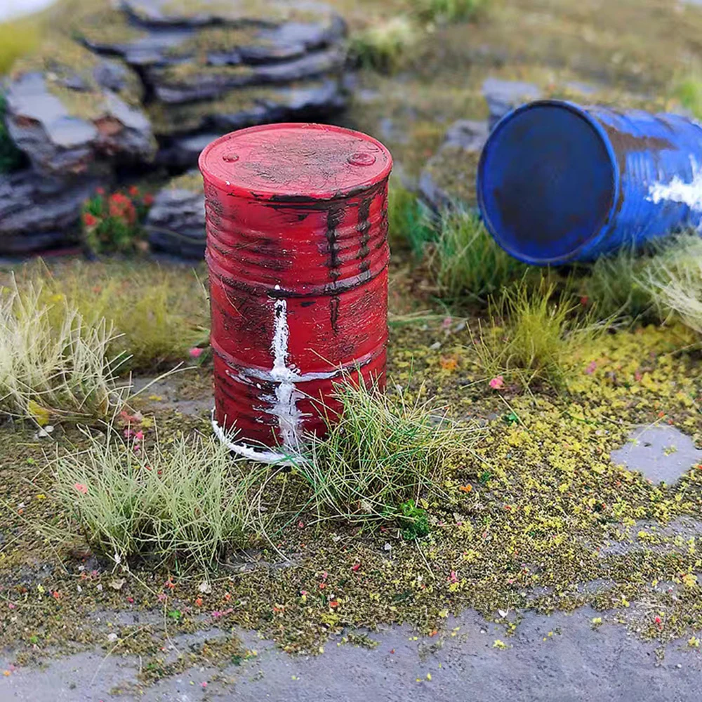 5 szt. Model beczki olejowej, beczka przemysłowa do łodzi RC, dioram, dekoracji modelarskich, pudełko do przechowywania, akcesoria do scen z gier wojennych i dioram.