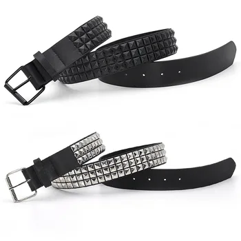 Pyramid Fashion Nietengürtel Herren & Damen Nietengürtel Punk Rock mit Dornschließe Drop Shipping Schwarz