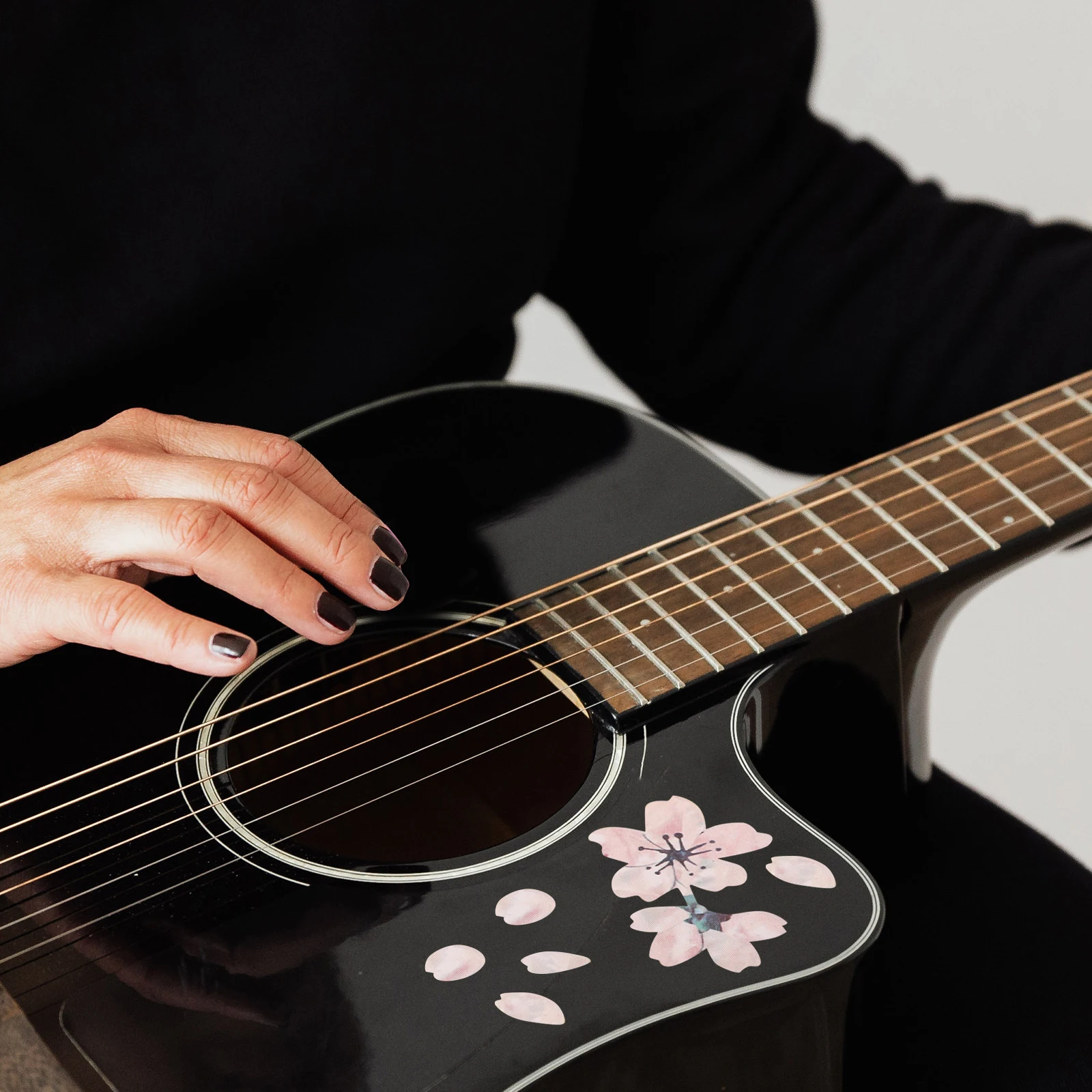 

2 Pcs Petal Stickers Decorative Guitar Decals Acoustic Fretboard Adhesive Flower Panel