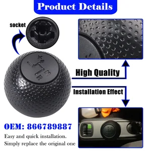 Automatic car Gear Shift Knob, Black Shifter, Stick Lever Pen, Hand Ball, High Quality ABS, Mercedes Smart Fortwo 450, 1998-2014 10 Main Sales Smart Fortwo Actuator - №1