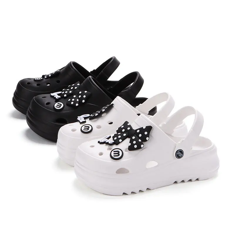 Women Clogs New Arrival Soft EVA Thick Platform Slippers Comfortable Garden Shoes Fashion Black White Butterfly Beach Sandals