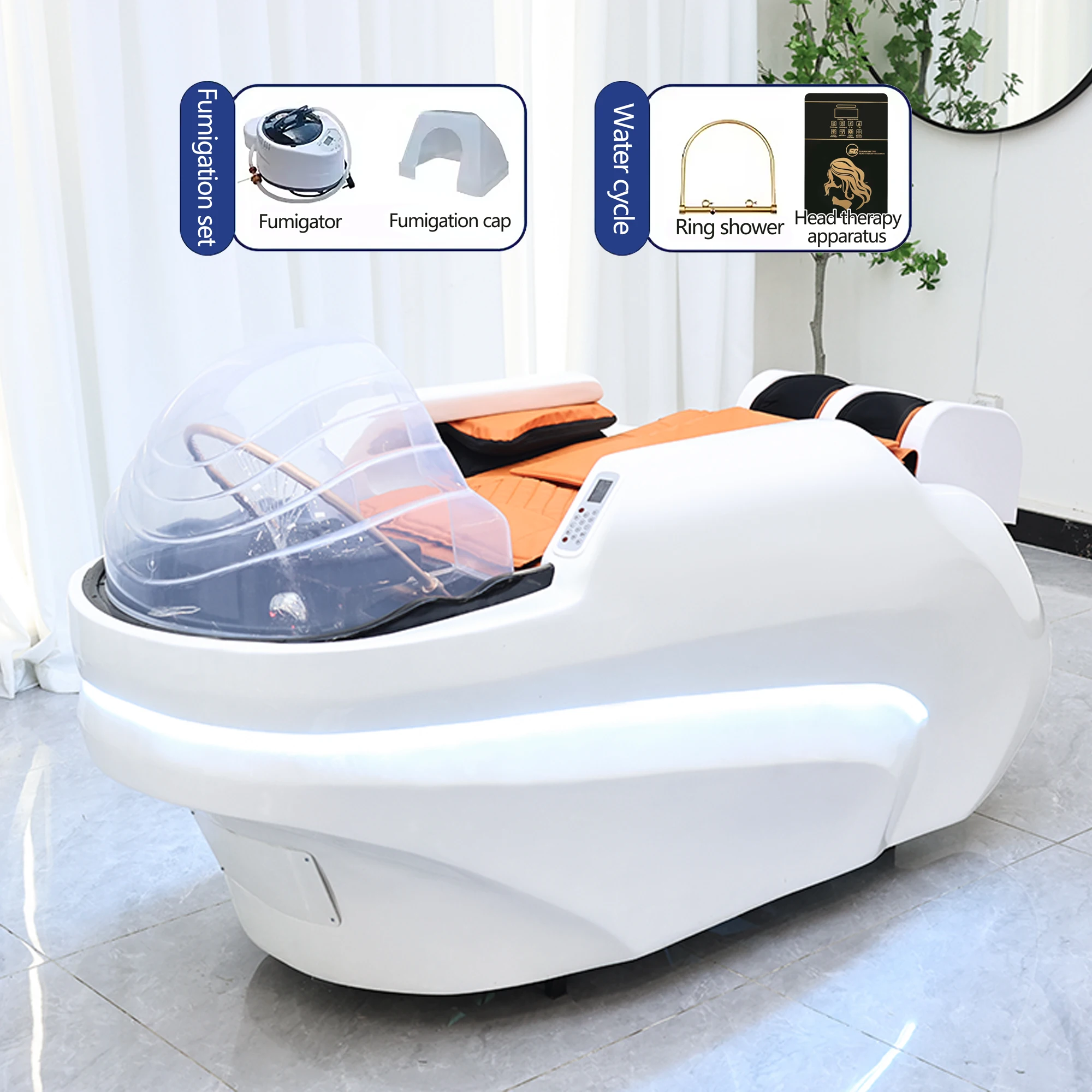 

Luxury Professional Health Shampoo Bed Spa Head Water Therapy Electric Massage Shampoo Bed