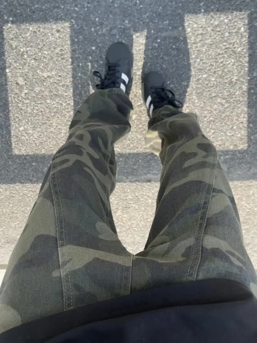 

American Hiphop Spliced Camouflage Men's Summer Straight Leg Jeans Trendy Logging Work Pants mid Low Waist Long Pants