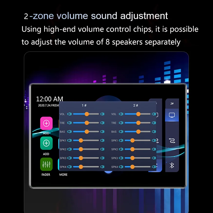 

8 inch smart touch screen home theater background music panel 2 zone Audio In-wall amplifier android 11 system Sound RAM4GB