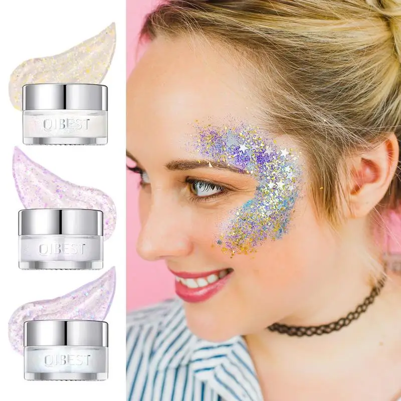 Gezicht Glitter Zelfklevende Pailletten Cosmetische Body Shimmer Gel Festival Glow Paint Gel 20G Glitter Face Paint En Glow Paint Gel