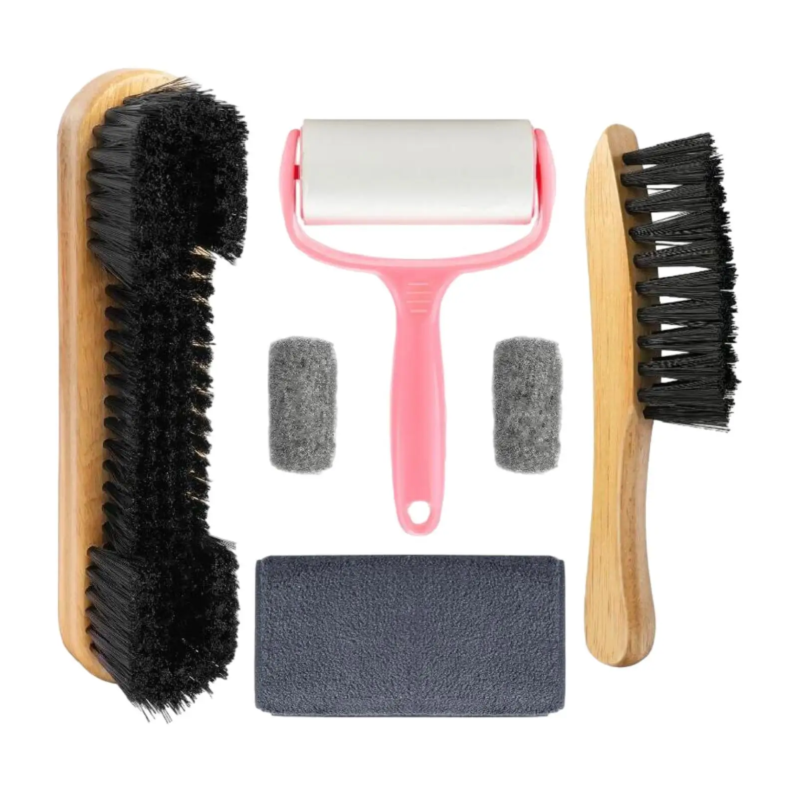 Pool Table & Rail Brush 6 Set Billiard Cleaning Tools Wood Handle Brushes Cue Shaft Cleaner Cloth Pool Table Brush Set