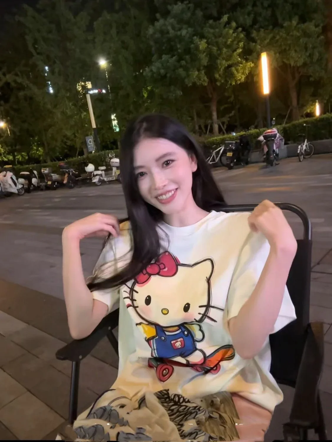 

Kawaii Hello Kitty Children's Y2K Korean Cotton Tops Anime Kawaii Summer Loose Oversized Women's Couples Fashion Cotton T-shirt