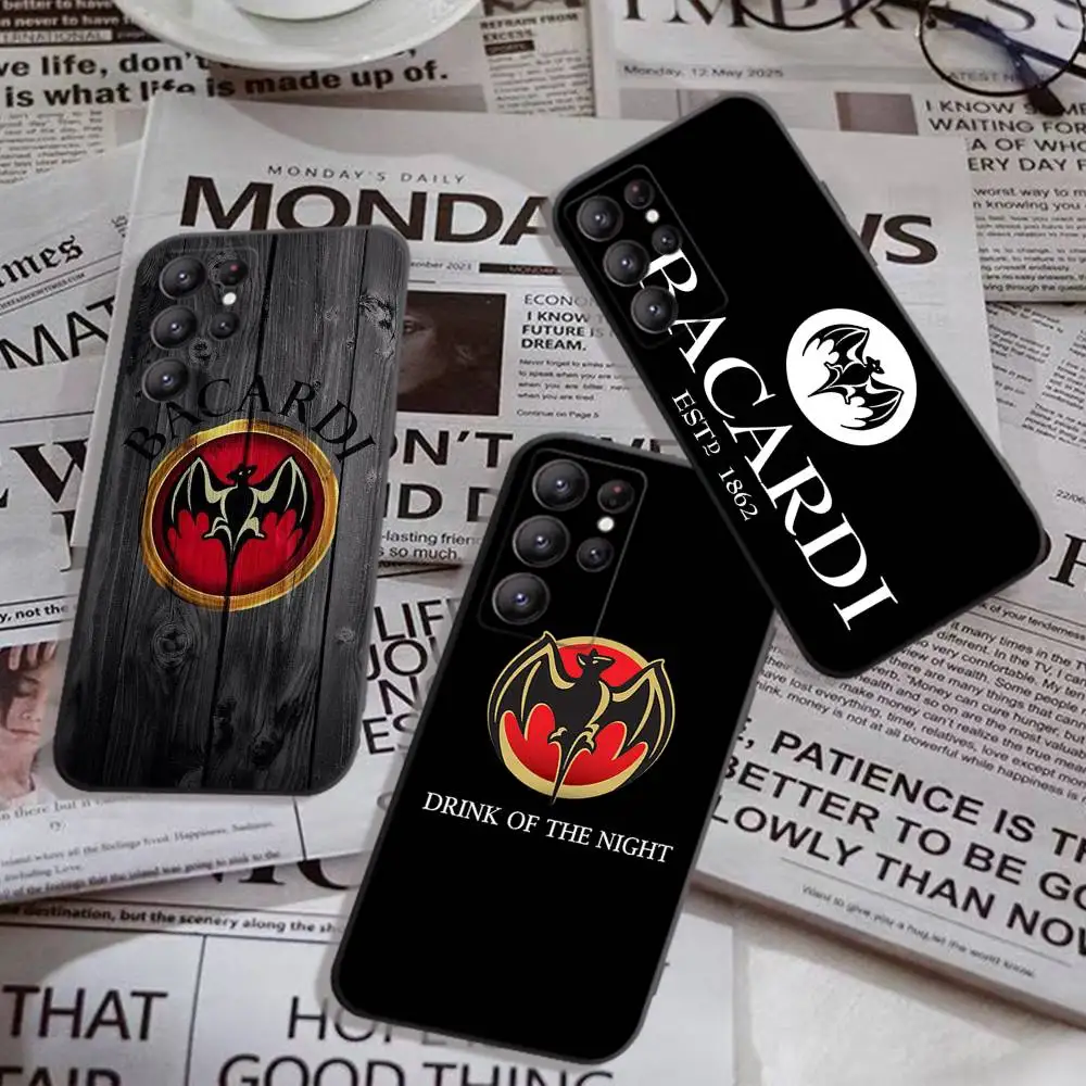 B-Bacardi Rum Vampir-Fledermaus Handyhülle für Samsung S 24 Fe 25 Ultra Plus 20 Lite 21 30 22 23 24 22 Ultra 5G Fundas