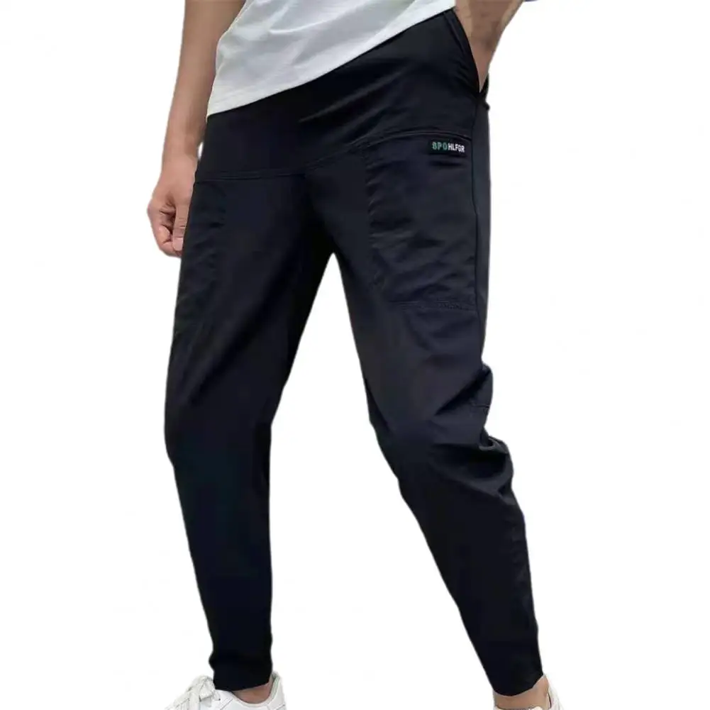 

Men Pants Streetwear Men Trousers Soft Daily Wear Chic Slim Fit Ice Silk Men Pencil Pants