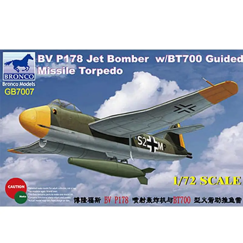 

Bronco GB7007 1/72 Blohm & Voss BV P178 Jet Bomber BT700 Guided Missile Torpedo