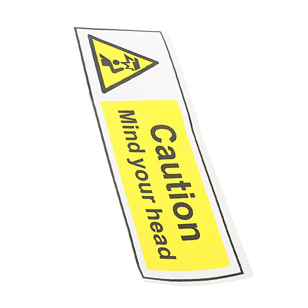 Signage Stiker Tahan Air Menonton Kepala Anda Tanda Stiker Label Peringatan Pvc Izin Rendah