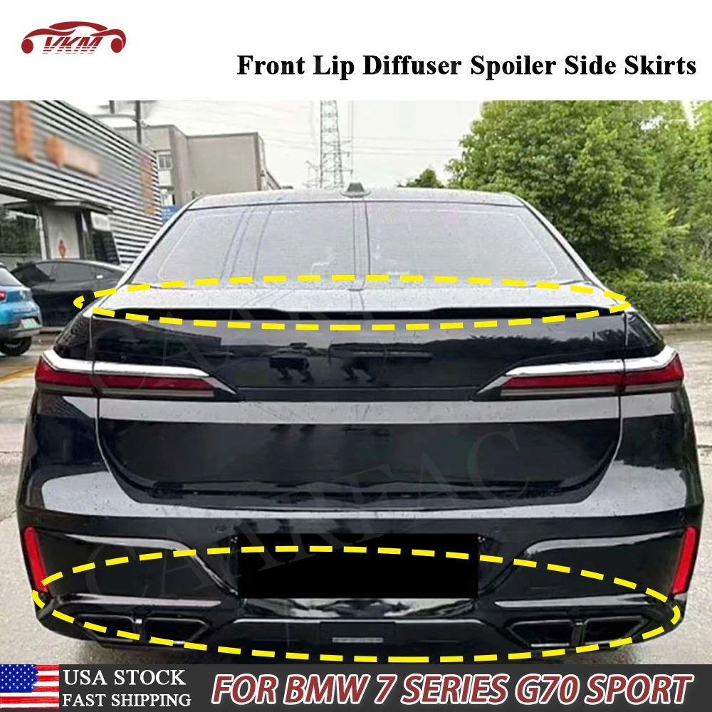 

Car Body Kits for BMW 7 Series G70 Sport 2023+Front Bumper Lip Rear Spoiler Splitter Wing Rear Diffuser Exhaust Tips Side Skirts