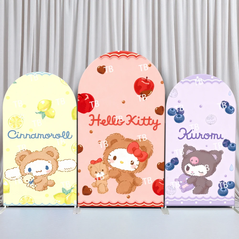 

Sanrio Characters Fruit Theme Style Arch Backdrop Cover Cheerful Festive Scene For Kids Birthday Baby Shower Photo Booth Decor