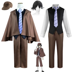 Anime Cosplay Bungo Stray Dogs Edogawa Renpo Cosplay Costume Uniform Suit Hat Black Wig Halloween Party Clothes Outfits