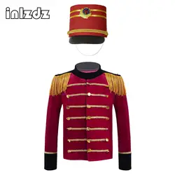 Boys Girls Halloween Nutcrackers Costume Drum Trumpet Royal Honor Guard Uniform Outfits Circus Ringmaster Jacket Coat Hat Set