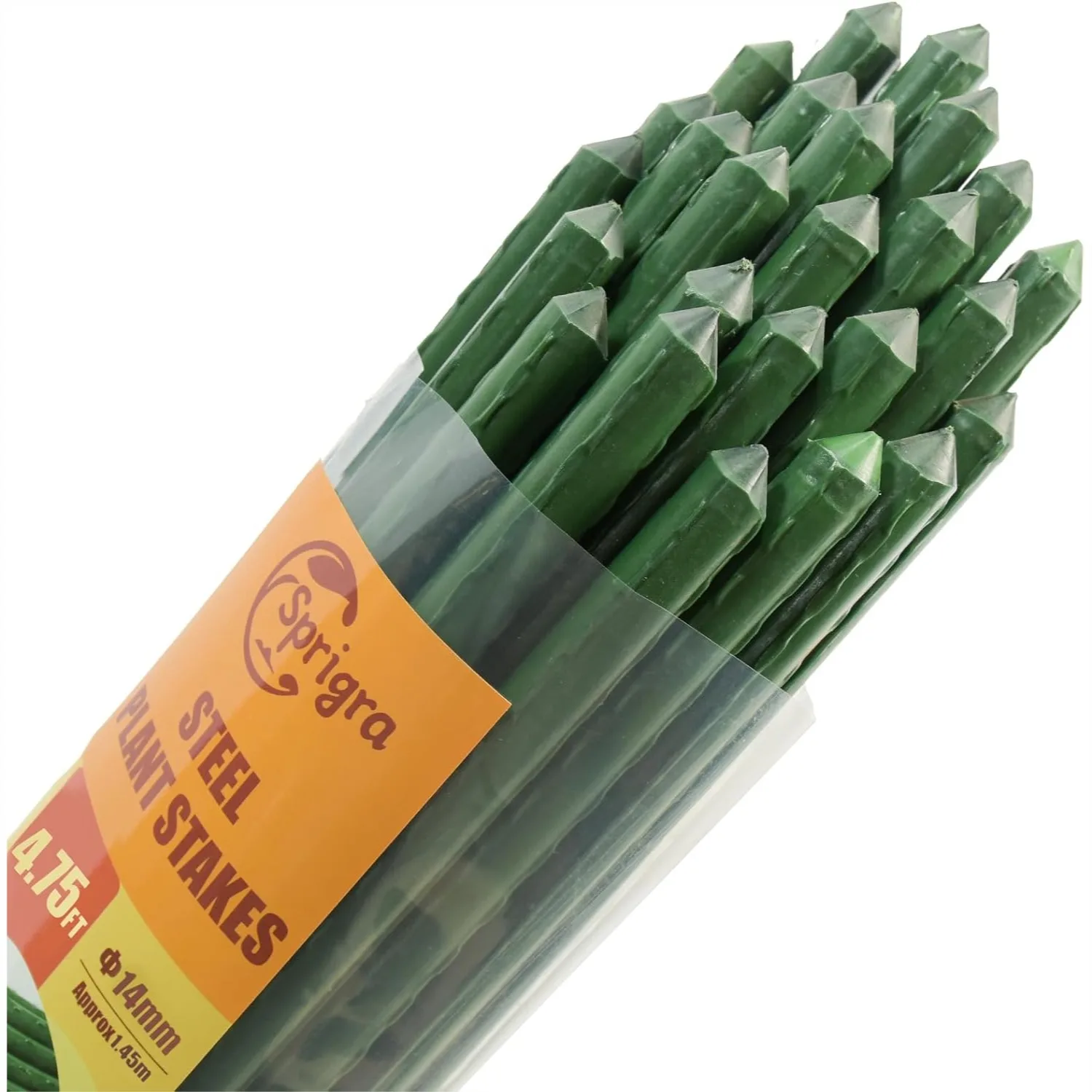 57 inch Steel Garden Stakes 25 Pack, Sturdy Plant Support for Climbing Plants, Tomatoes, Cucumbers, Peppers, Flowers