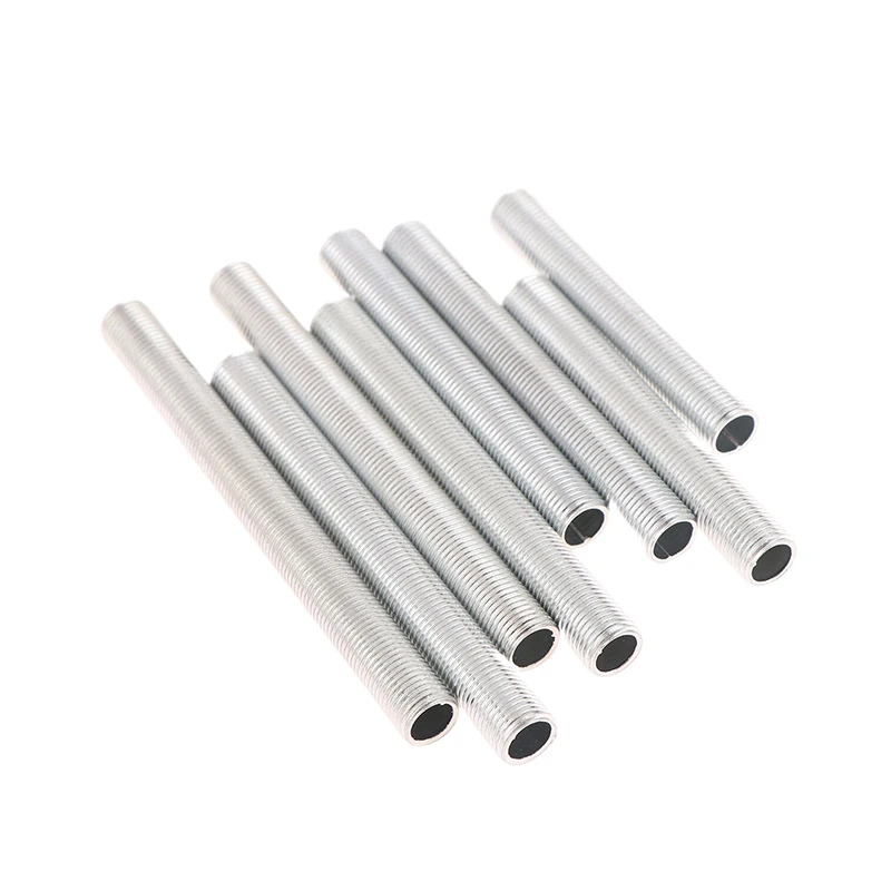 10Pcs Lamp Tooth Tube Metal M10 Hollow Threaded Tube Galvanized Led Lamp Head Chandelier Link Fixed Base Support Rod