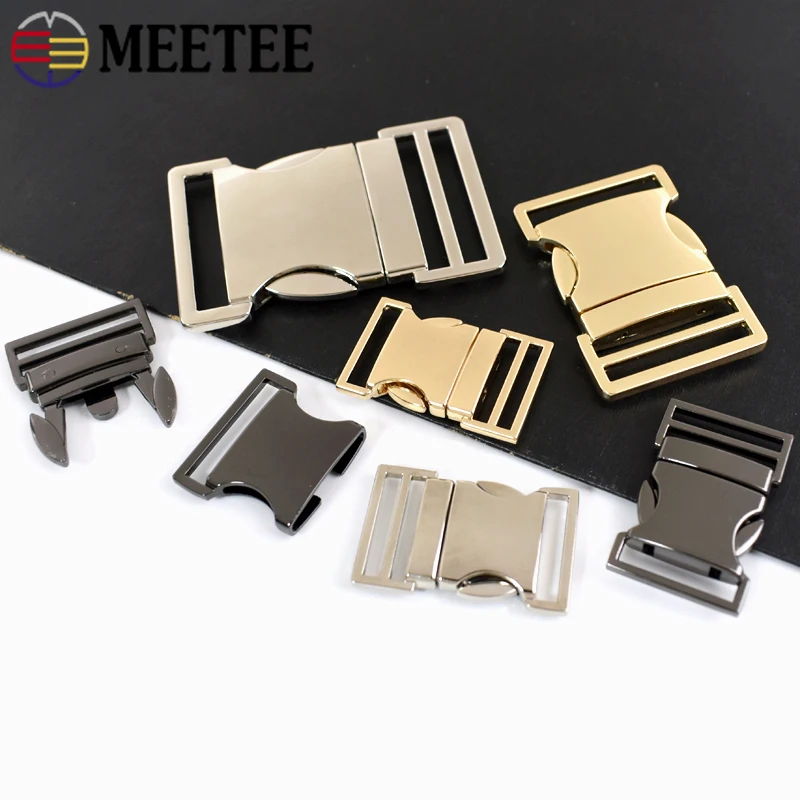 1/2Pc Meetee 20/25/32/38mm Metal Release Buckle Side Quick Bag Strap Adjust Clasp Backpack Garment Belt Hook Dog Collar Hardware