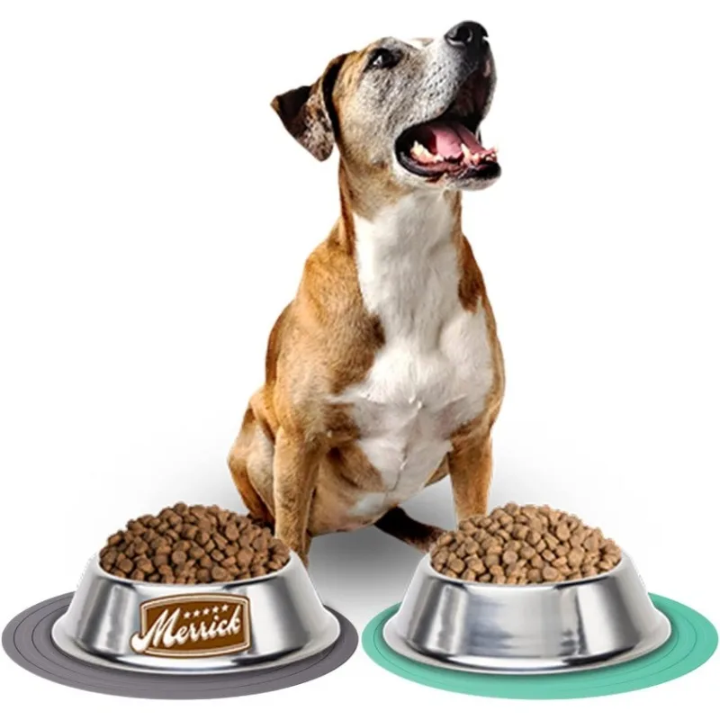 Pet Food Mat Round Silicone Feeding Mat for Prevent Food Water Overflow Dog Food Bowl Place-mat Suitable for Medium Small Pet