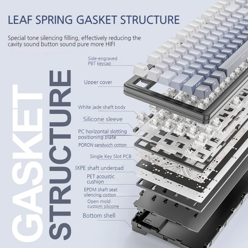 Attack Shark M87 Prov2 Three Modes Rgb Light Wireless Bluetooth Mechanical Keyboard Hot Plug Gradient Sidecut GameEsportKeyboard - Image 3