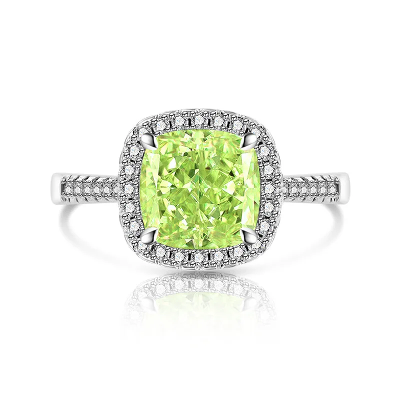 925 Sterling Silber Stilvoller und Einfacher Eisblumen-Schliff Prinzessin Quadratischer Zirkon-Ring Geburtstags- und Jubiläumsgeschenk – Detail 14