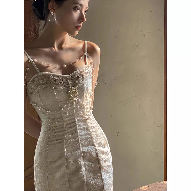 

Runway Woman Dress Backless Embroidery 2000s Vintage Sleeveless Sexy Beach Boho Lace Party Sundress Women Summer Maxi Vestido