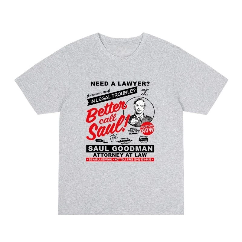 The American TV Series Better Call Saul: تي شيرت Breaking Bad هو قميص فضفاض وأكمام قصيرة من القطن الخالص لكل من الرجال والنساء #3