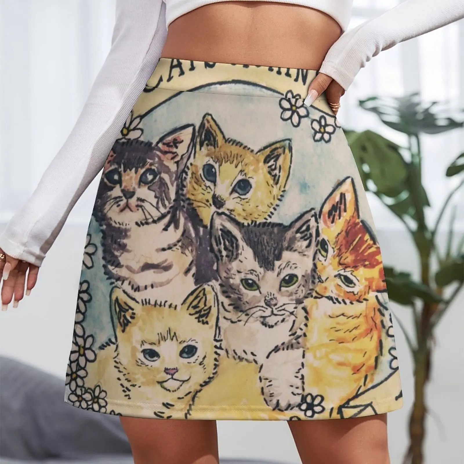 Cats Against Cat Calls ORIGINAL (SEE V2 IN MY SHOP) Mini Skirt Women\'s summer skirt mini skirts