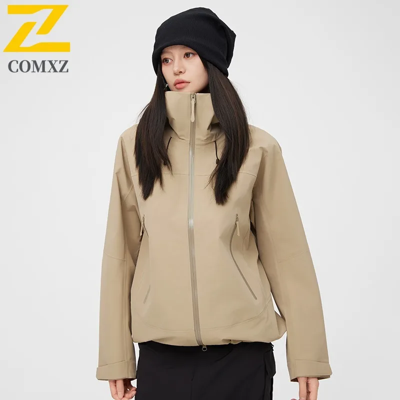 معطف واق من المطر COMXZ مقاوم للرياح ومقاوم للماء بلون سادة وصالة الألعاب الرياضية والجري Chaqueta كلاسيكي للمشي لمسافات طويلة وخفيف الوزن وعالي الجودة ملابس خارجية للرجال #5