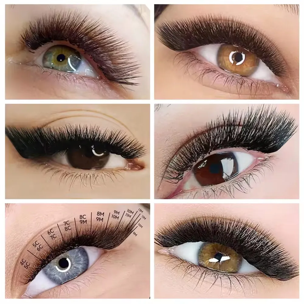 MASSCAKU YY/3D/4D/5D/6D W forme cils M/L/LU Curl Fans Faux vison doux naturel Extensions de cils fournitures de cils professionnelles