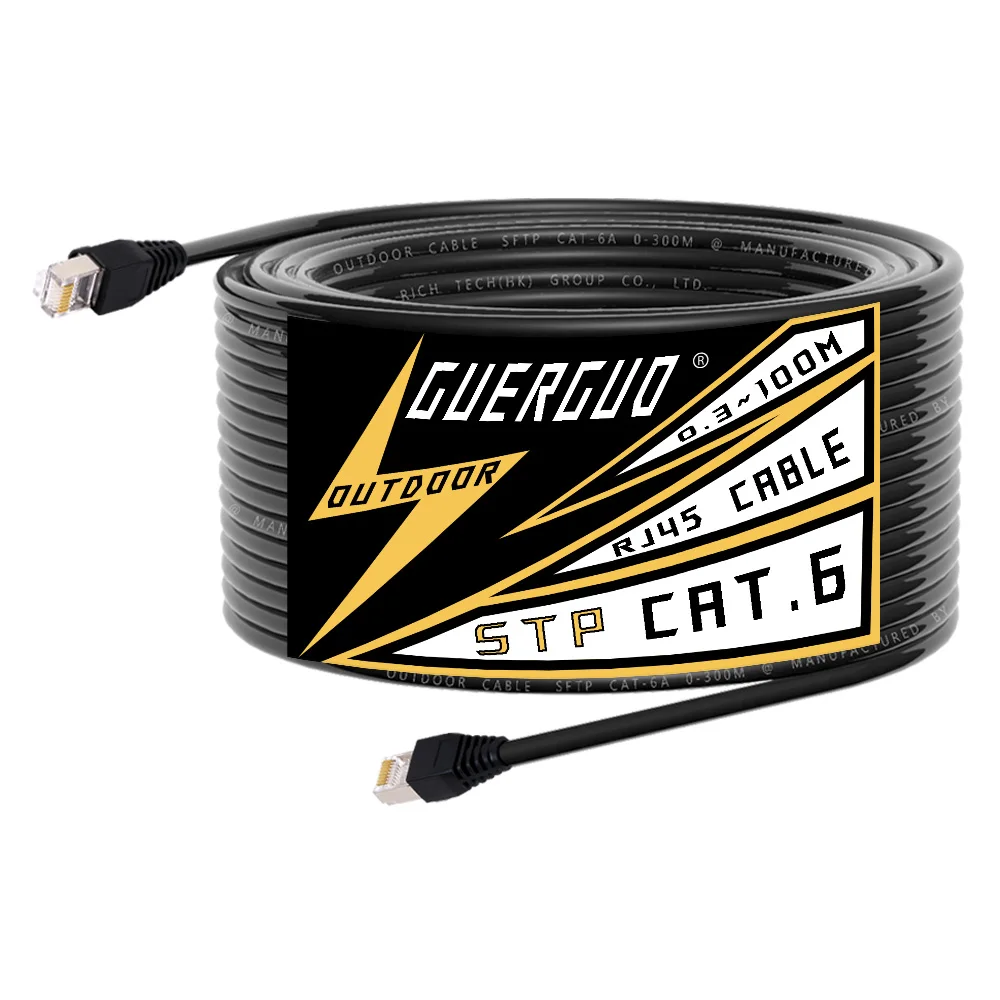 Cabo de extensão Ethernet de rede LAN externa e interna Cabo blindado com conector RJ45 Cat5 CAT6 STP SFTP Stage 0.3M-100M