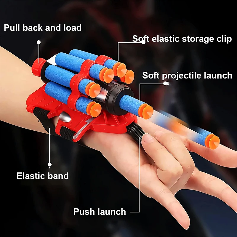 Hot Selling EVA Air Soft Bullet Spider Web Shooters Toy Spider Anime Web Shooters With Wrist Role-play Toys Set