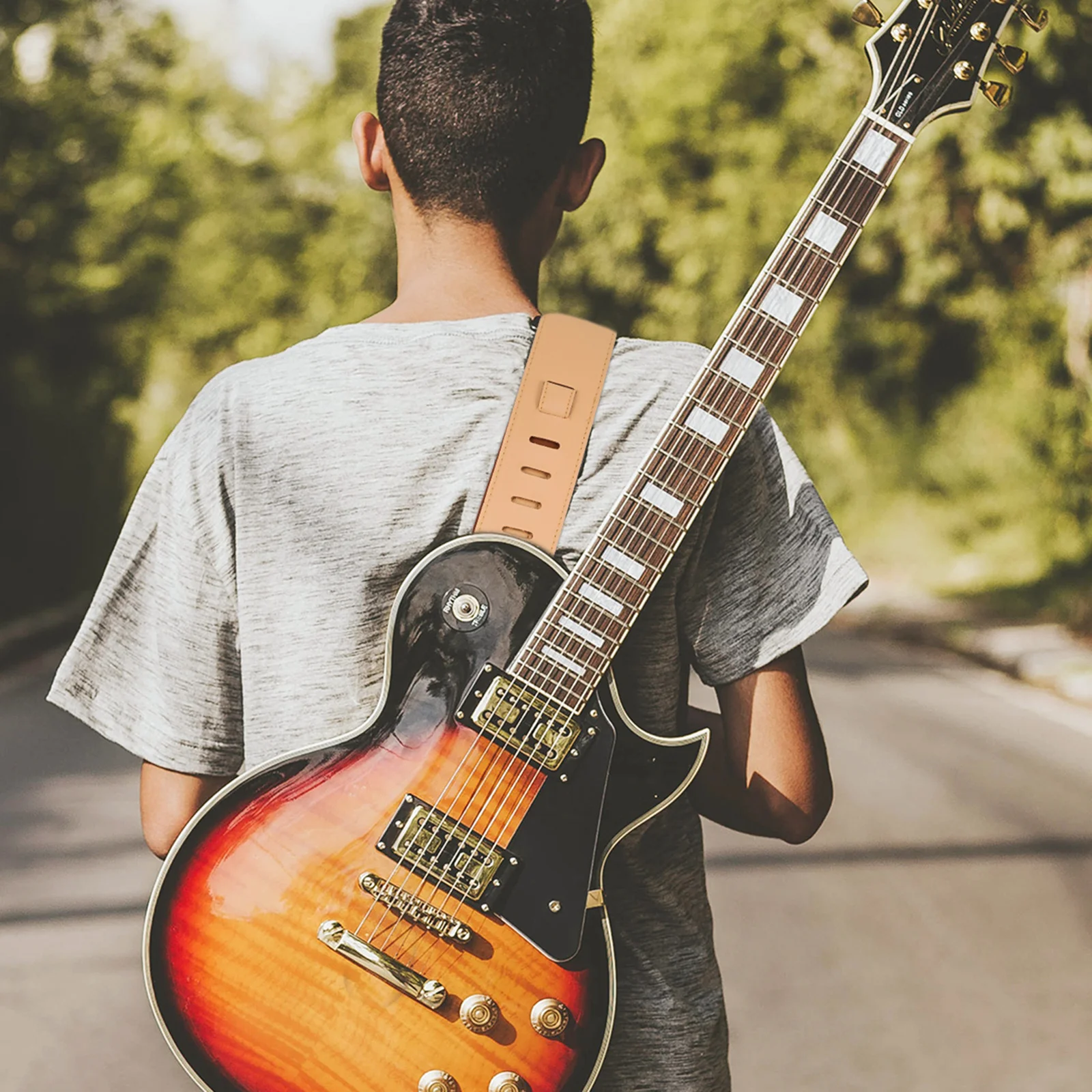 

Stylish Guitar Strap Electric Straps for Men Bass Shoulder Pressure Reducing Vintage Pu Adjustable