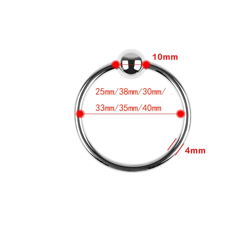 Anel do galo do metal do aço inoxidável para homens, ereção do pénis, glande estimulante, cocktails Delay, ejaculação, brinquedos sexuais