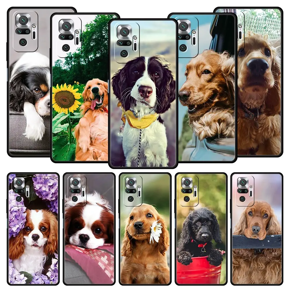 Funda de teléfono con diseño de perro Cocker Spaniels, carcasa de silicona para Xiaomi Redmi Note 13, 12, 5G, 11, 10 Pro Plus, 4G, 9S, 9, 8, 9T, 13C, 10C, 9C, 9A