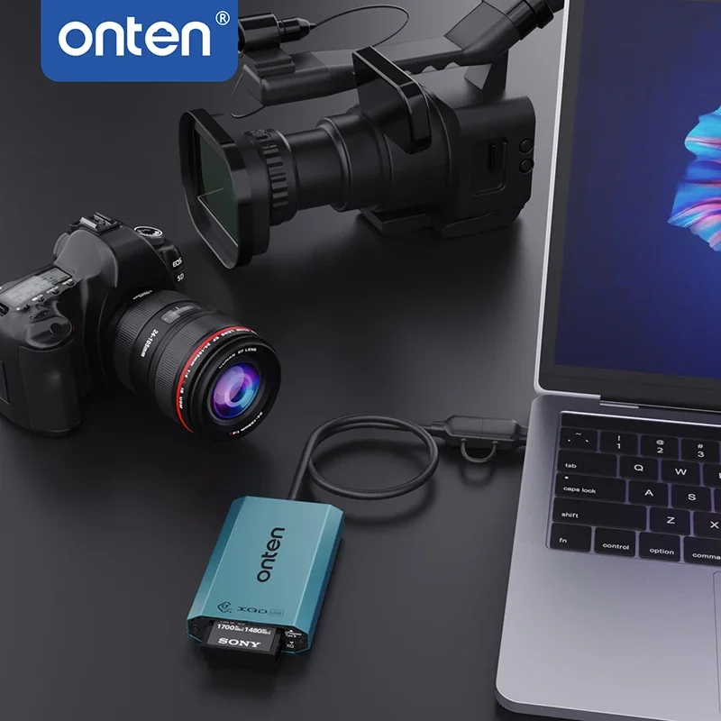 ONTEN  OTN-P1 2 in 2(USB C & USB A) 10G HUB USB 3.2 Gen 2 10Gbps CFexpress B and XQD Card Reader