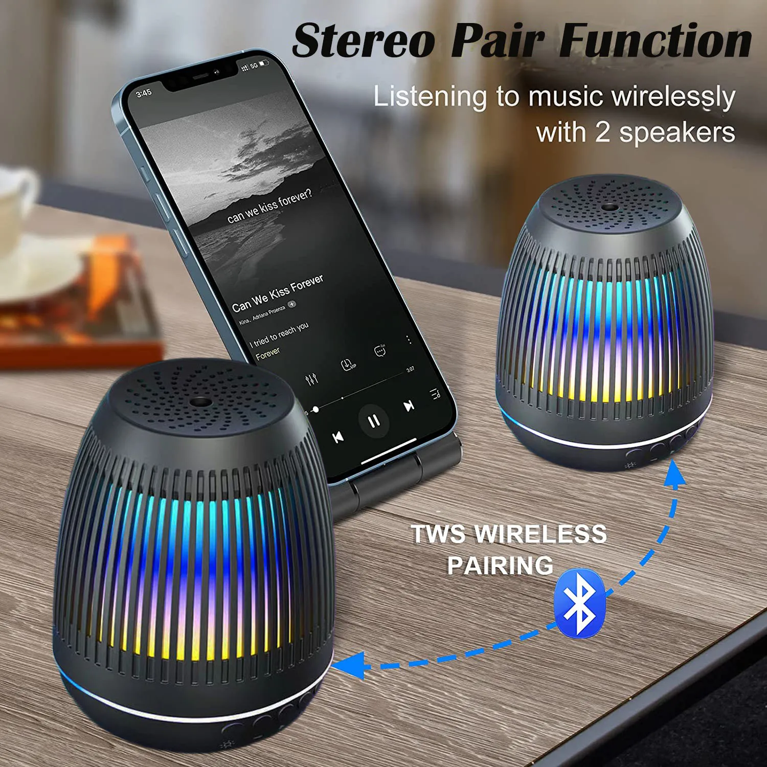 

LED Bluetooth Speaker Colorful Portable FM Radio TWS Wireless Bass Subwoofer Music Player Boombox USB AUX Caixa De Som Portatil