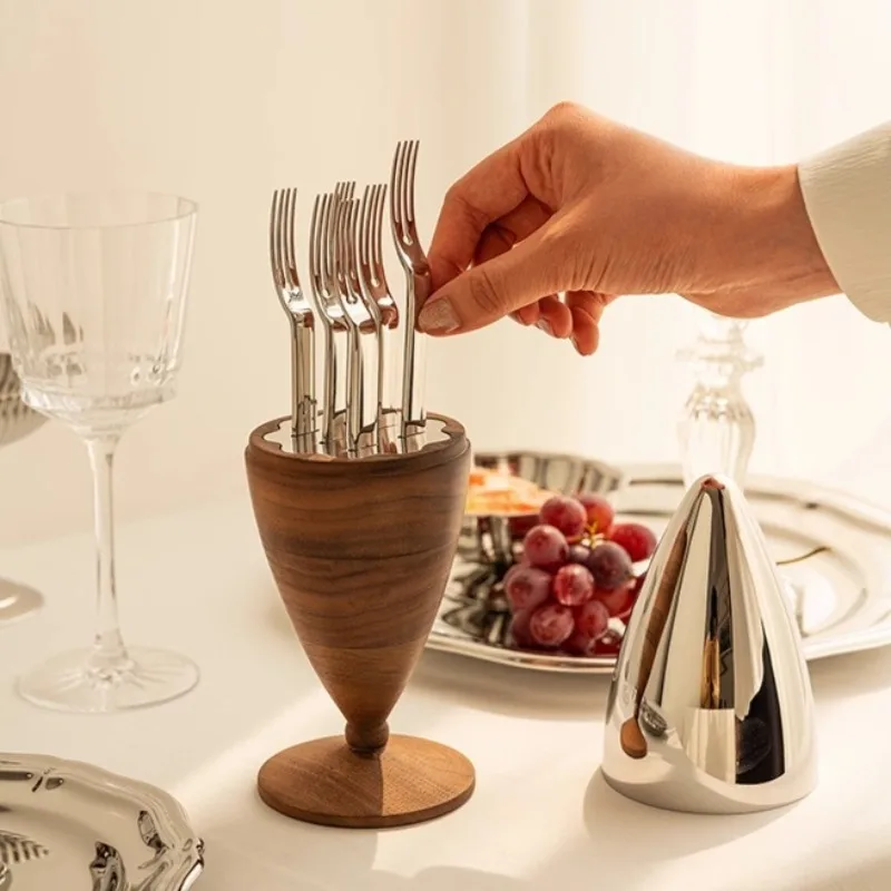 1 Set European Stainless Steel Fruit Fork Household Light Luxury High-end Fruit Sign Creative Trend Snack Decorative Ornament