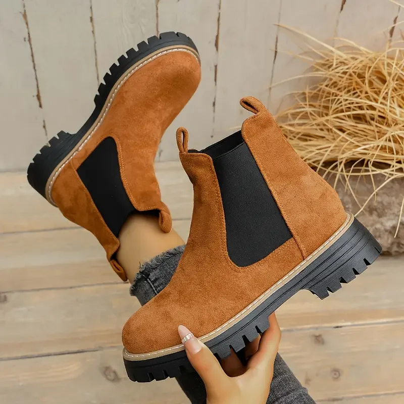 Winter Autumn Women Boots Casual Lightweight Women Shoes Trend Outdoor Fashion Shoes Comfortable Thick Soled Chelsea Boots Women