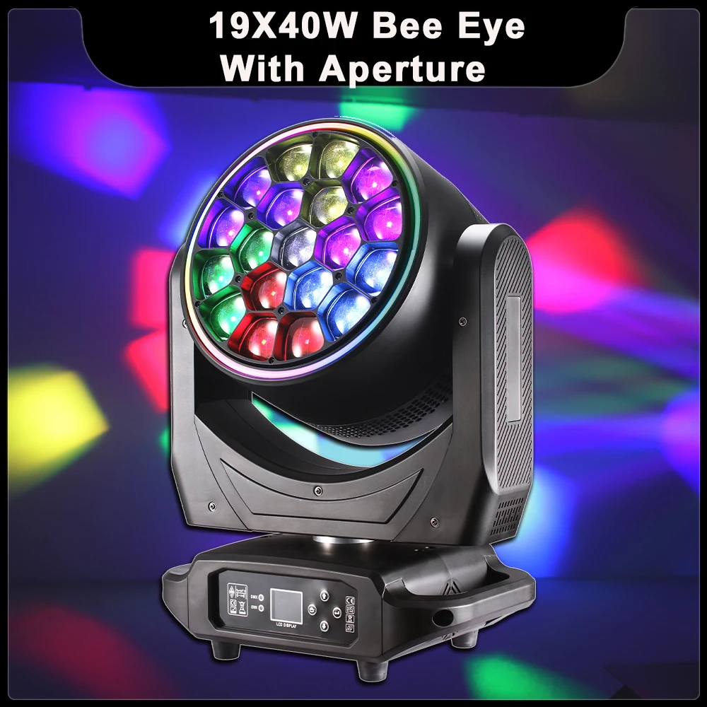 

19x40W LED Beam Bees Eyes Zoom Moving Head Lights Stage Light Wall Wash Spot Effect DJ Light Disco Dance Party Bar Stage Effcts