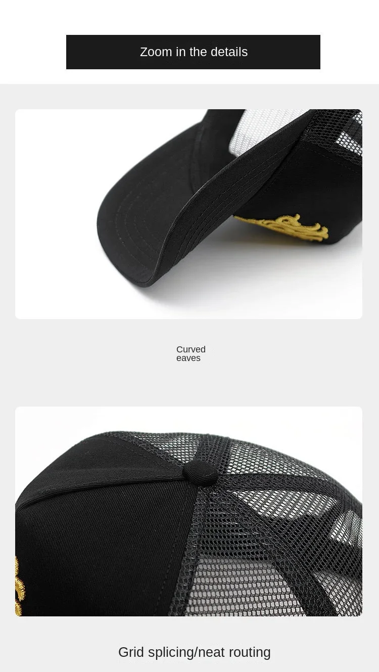 Oohmy-Baseballmützen für kleine und große Köpfe, Übergröße, für Herren und Damen, Netzstoff, Outdoor, Sportkappen, Papa, Übergröße, Trucker-Kappe, 56–60 cm, 60–65 cm – Detail 7