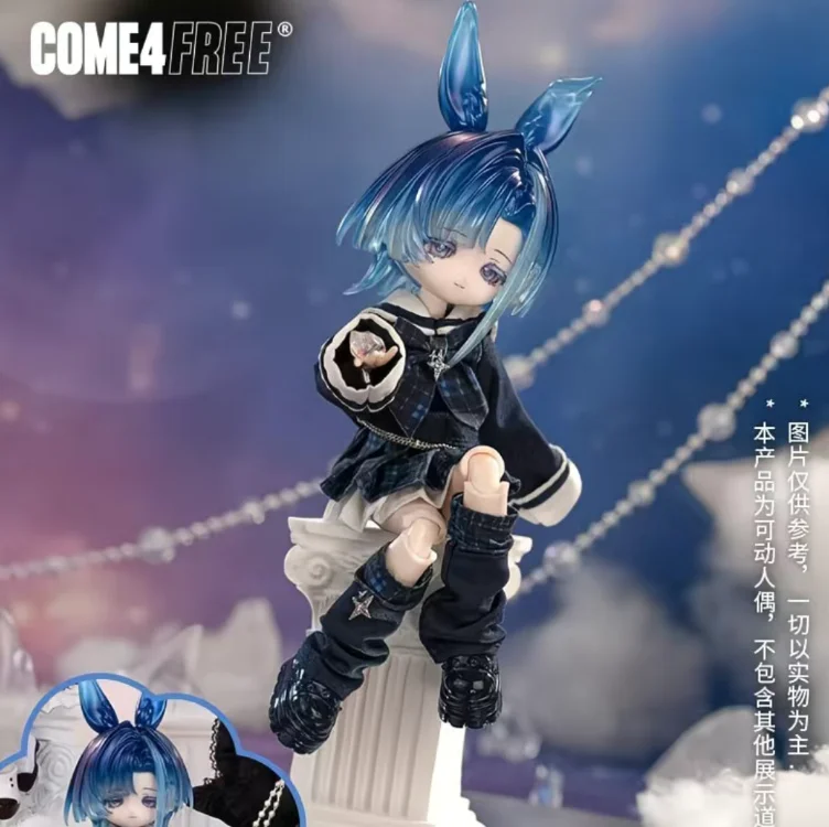 

COME4FREE Series 3 1/12 Scale BJD Posable Doll Bunny Ear Cute Gothic Style Collectible Blind Box Figure Gift For Doll Collectors