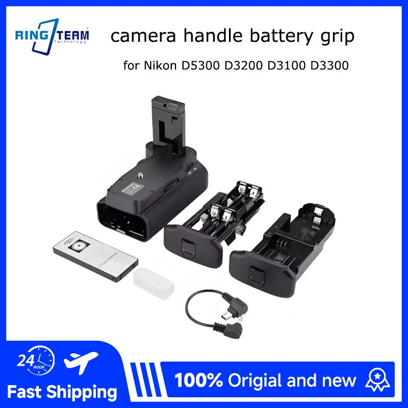 

Vertical Battery Grip for Nikon D5300 D3200 D3100 D3300 DSLR Camera with IR Remote EN-EL14 Battery Extended Shooting Time