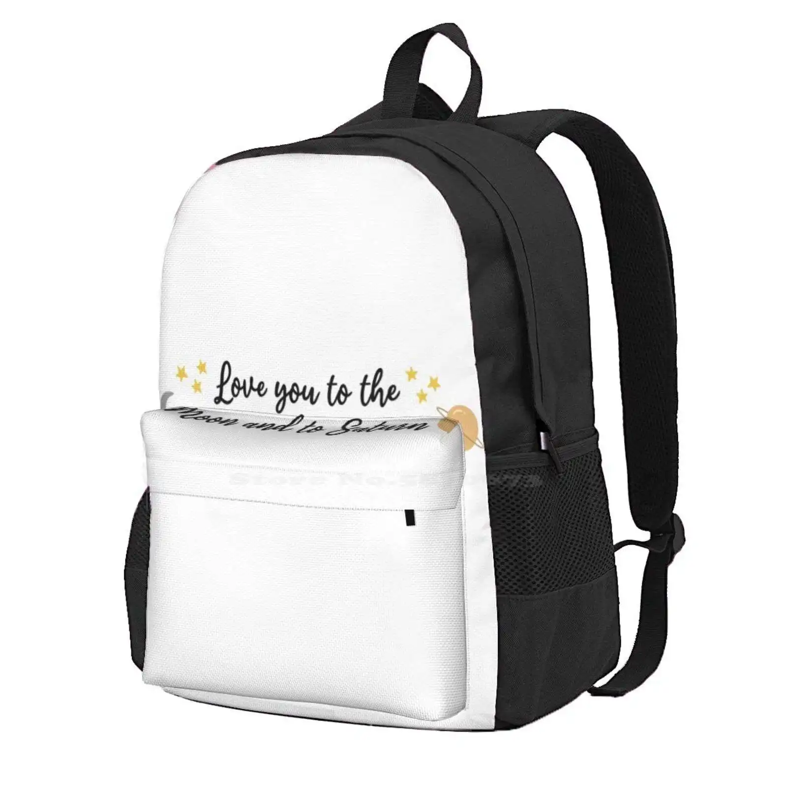 Love You To The Moon And To Saturn Hot Sale Schoolbag Backpack Fashion Bags Planets Swifty Lyric Song Cute Emilygrice7