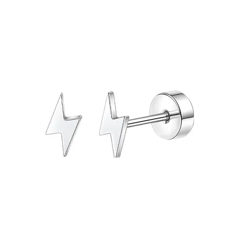 2-teiliges Set Edelstahl Herz-Mond-Ohrstecker mit Schraubkugel für Damen, Modische Ohrstecker für Tragus-Knorpel-Körperpiercing – Detail 8