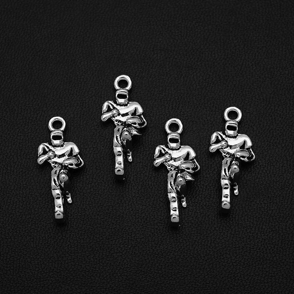 15pcs/Lot 10x23mm Antique Silver Plated Rugby Player Charms Sports Pendant For DIY Keychain Jewelry Making Supplies Accessories