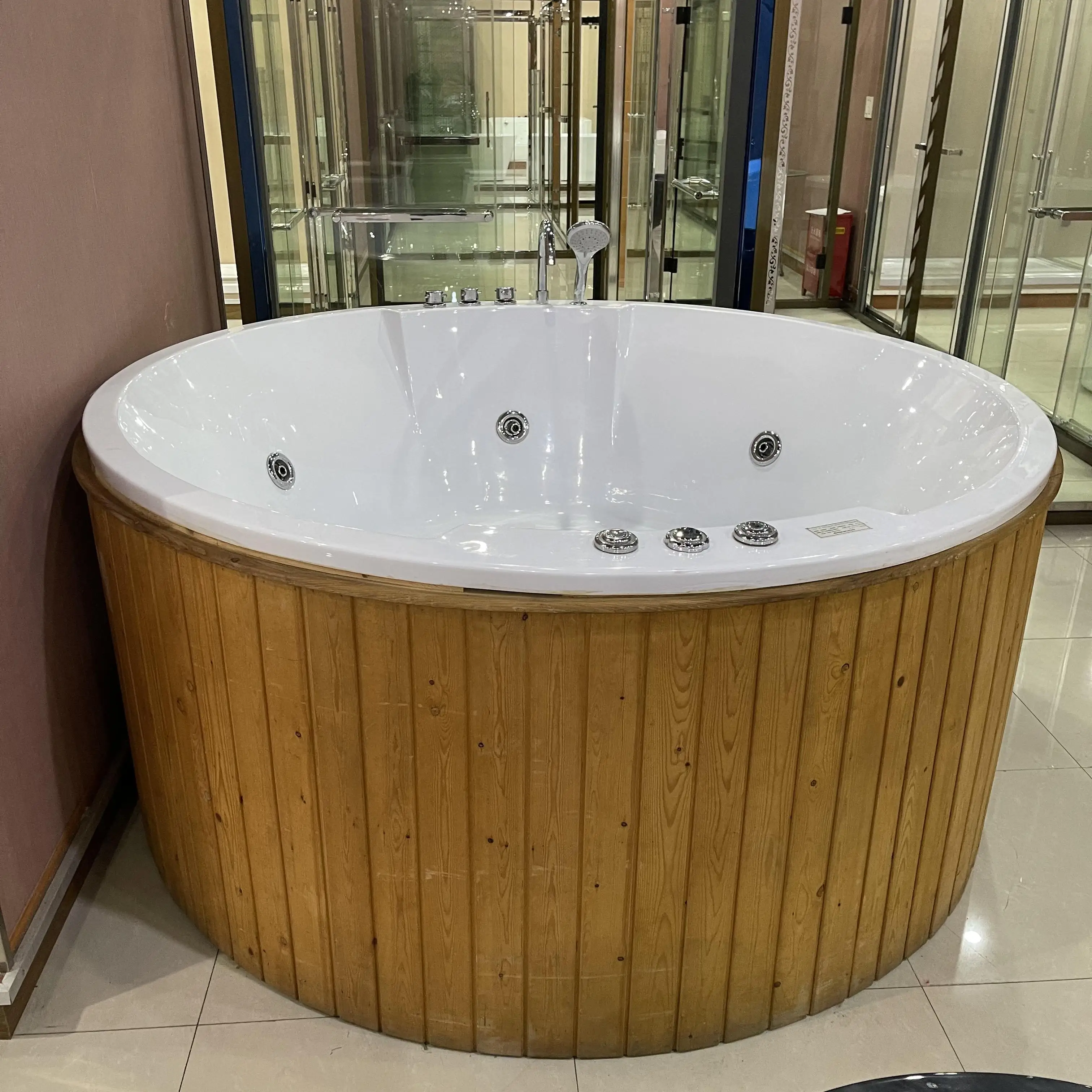 

Round 4 Person Smart Bath Big Custom Woodbridge Freestanding Massage Whirlpool Bathtubs With Air Jet for Sale