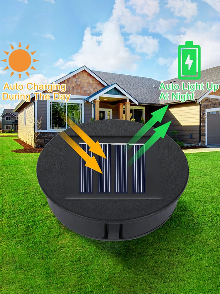 Solar Lights Replacement Top LED Solar Lamp Battery Box IP44 Waterproof LED Solar Panel Lantern 7LM for Outdoor Hanging Lanterns