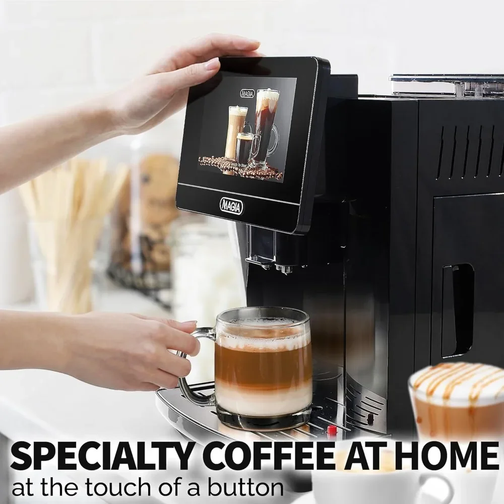 Fully Automatic Espresso Machine with Grinder 19 Customizable Coffee Options Auto-Cleaning for Easy Maintenance,Espresso Machine